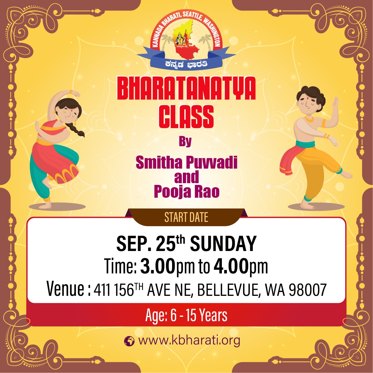 Bharatanatya Class for Kids by Smitha Puvvadi and Pooja Rao